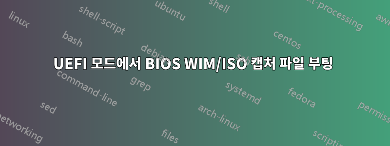 UEFI 모드에서 BIOS WIM/ISO 캡처 파일 부팅