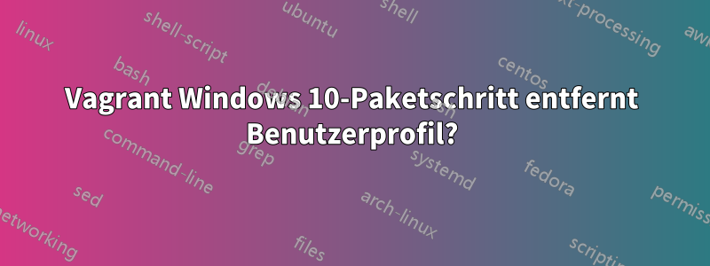 Vagrant Windows 10-Paketschritt entfernt Benutzerprofil?