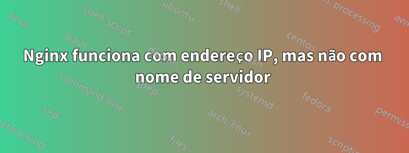 Nginx funciona com endereço IP, mas não com nome de servidor