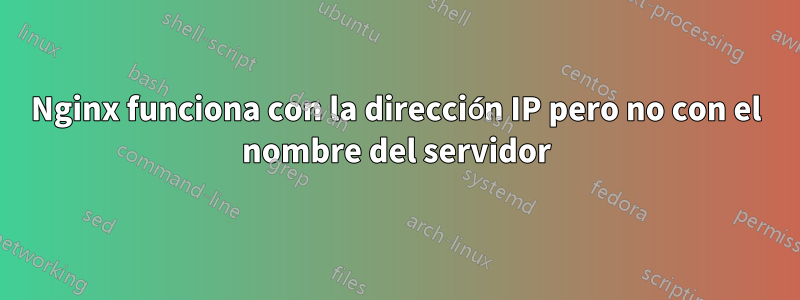 Nginx funciona con la dirección IP pero no con el nombre del servidor