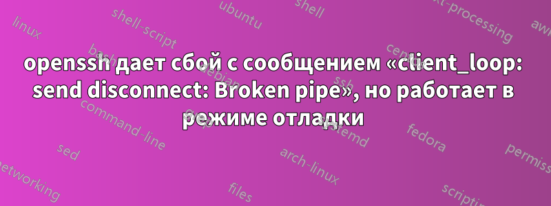 openssh дает сбой с сообщением «client_loop: send disconnect: Broken pipe», но работает в режиме отладки