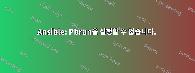 Ansible: Pbrun을 실행할 수 없습니다.