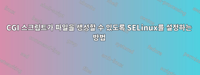 CGI 스크립트가 파일을 생성할 수 있도록 SELinux를 설정하는 방법
