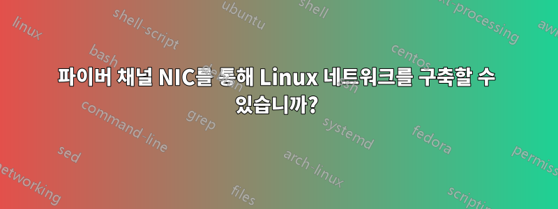 파이버 채널 NIC를 통해 Linux 네트워크를 구축할 수 있습니까?