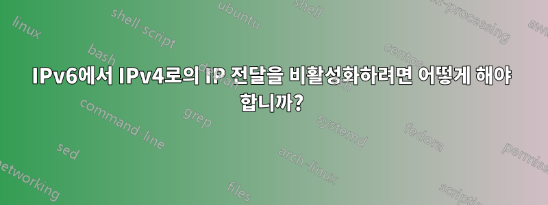 IPv6에서 IPv4로의 IP 전달을 비활성화하려면 어떻게 해야 합니까?
