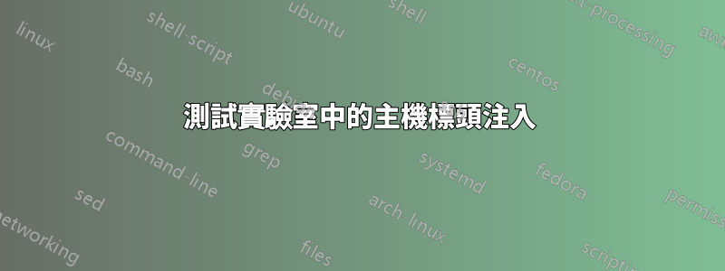 測試實驗室中的主機標頭注入