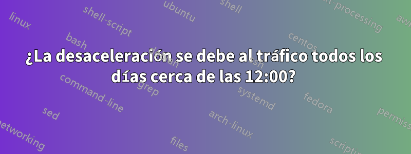 ¿La desaceleración se debe al tráfico todos los días cerca de las 12:00?
