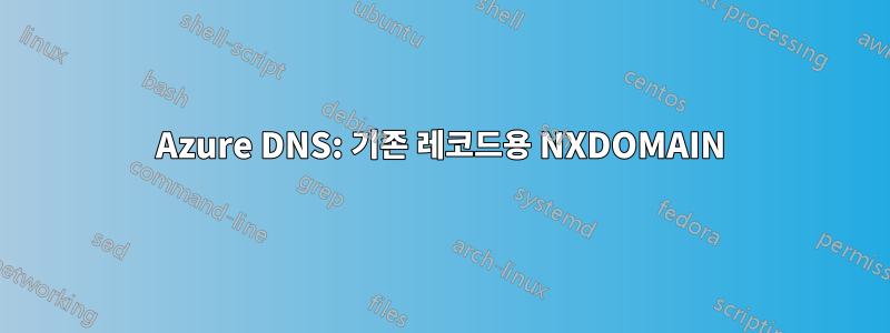 Azure DNS: 기존 레코드용 NXDOMAIN