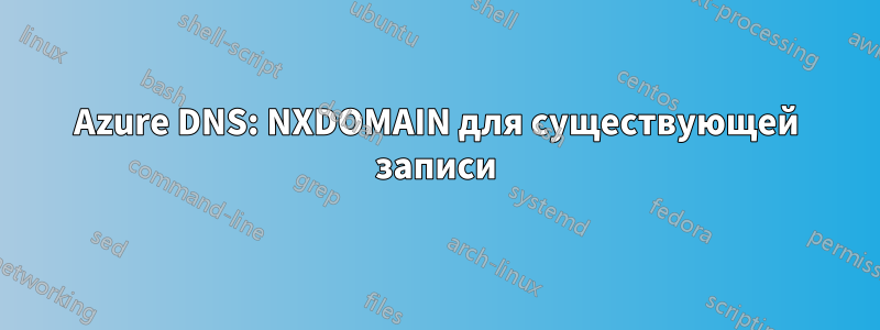 Azure DNS: NXDOMAIN для существующей записи