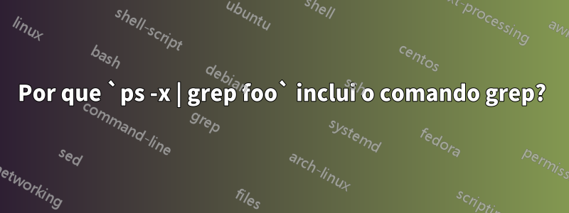 Por que `ps -x | grep foo` inclui o comando grep?