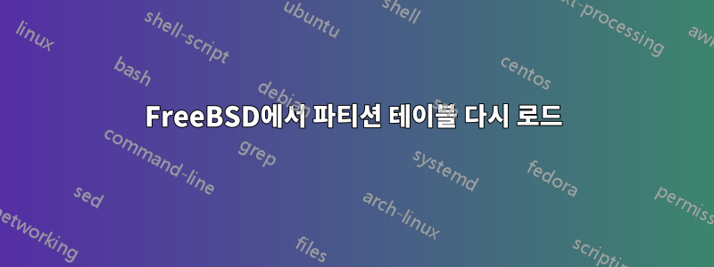 FreeBSD에서 파티션 테이블 다시 로드
