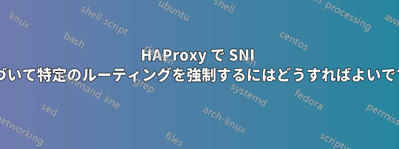 HAProxy で SNI に基づいて特定のルーティングを強制するにはどうすればよいですか?