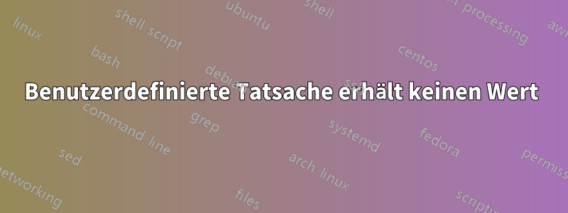 Benutzerdefinierte Tatsache erhält keinen Wert