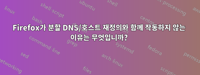 Firefox가 분할 DNS/호스트 재정의와 함께 작동하지 않는 이유는 무엇입니까?