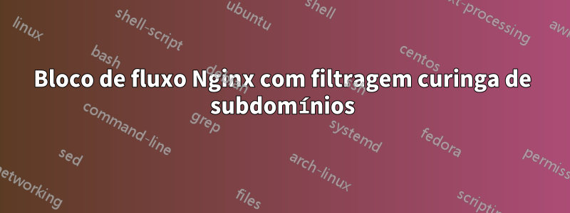 Bloco de fluxo Nginx com filtragem curinga de subdomínios