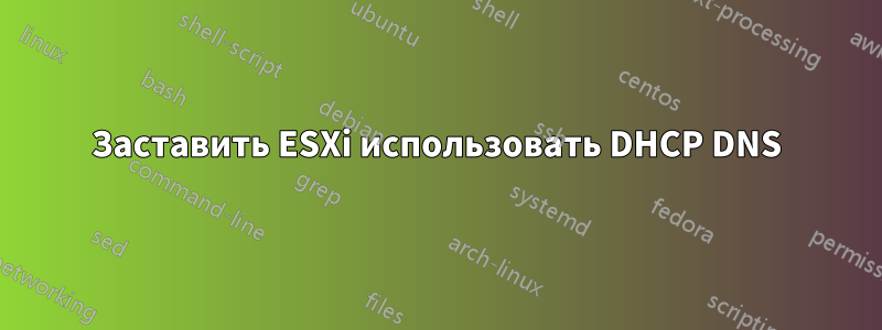 Заставить ESXi использовать DHCP DNS