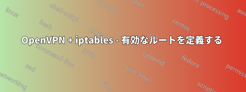 OpenVPN + iptables - 有効なルートを定義する