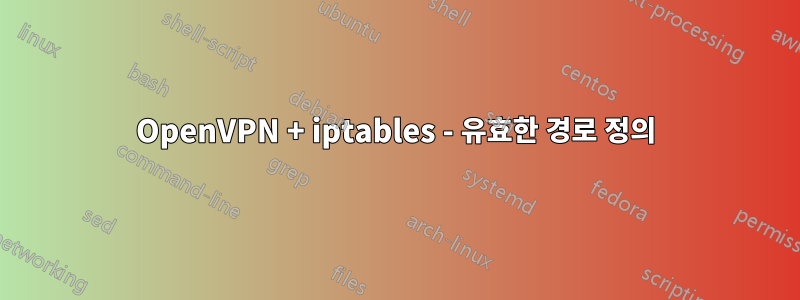 OpenVPN + iptables - 유효한 경로 정의