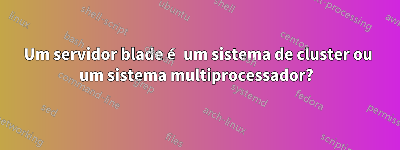 Um servidor blade é um sistema de cluster ou um sistema multiprocessador? 