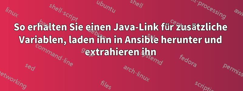 So erhalten Sie einen Java-Link für zusätzliche Variablen, laden ihn in Ansible herunter und extrahieren ihn