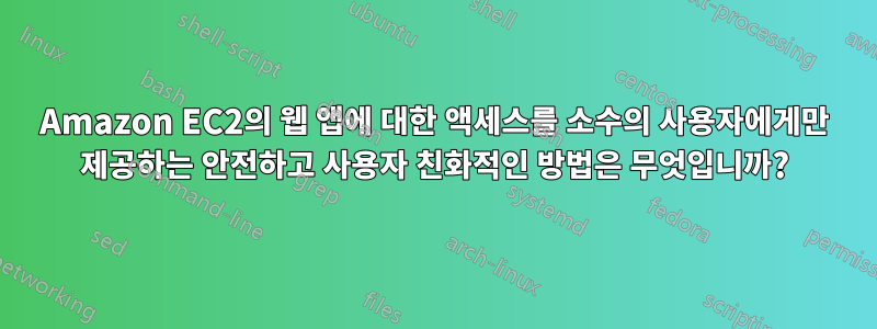 Amazon EC2의 웹 앱에 대한 액세스를 소수의 사용자에게만 제공하는 안전하고 사용자 친화적인 방법은 무엇입니까?