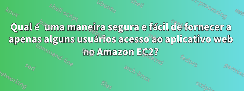 Qual é uma maneira segura e fácil de fornecer a apenas alguns usuários acesso ao aplicativo web no Amazon EC2?