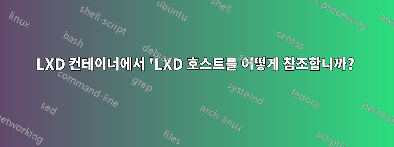LXD 컨테이너에서 'LXD 호스트를 어떻게 참조합니까?