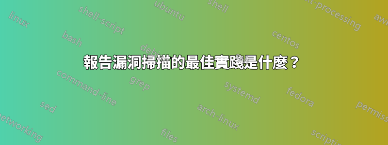 報告漏洞掃描的最佳實踐是什麼？