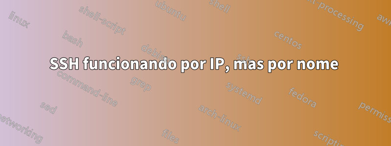 SSH funcionando por IP, mas por nome