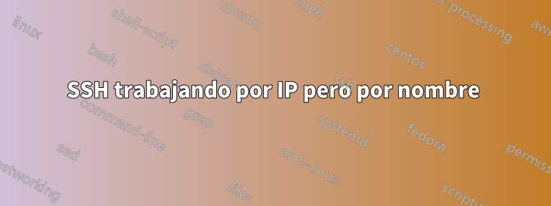 SSH trabajando por IP pero por nombre