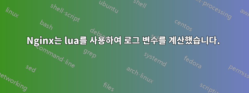 Nginx는 lua를 사용하여 로그 변수를 계산했습니다.