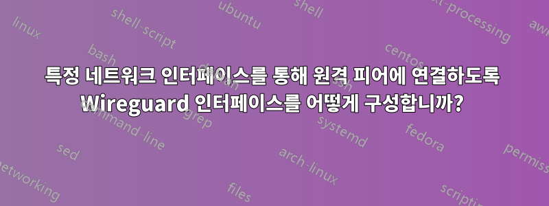 특정 네트워크 인터페이스를 통해 원격 피어에 연결하도록 Wireguard 인터페이스를 어떻게 구성합니까?
