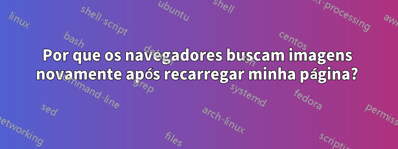Por que os navegadores buscam imagens novamente após recarregar minha página?