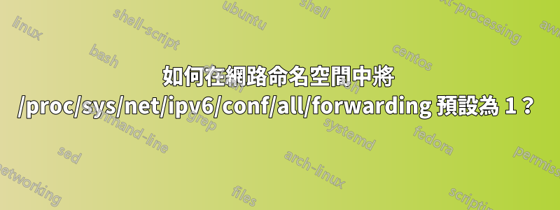 如何在網路命名空間中將 /proc/sys/net/ipv6/conf/all/forwarding 預設為 1？