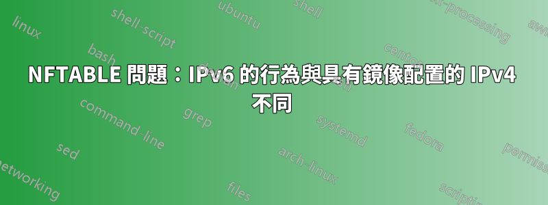 NFTABLE 問題：IPv6 的行為與具有鏡像配置的 IPv4 不同