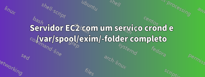Servidor EC2 com um serviço crond e /var/spool/exim/-folder completo