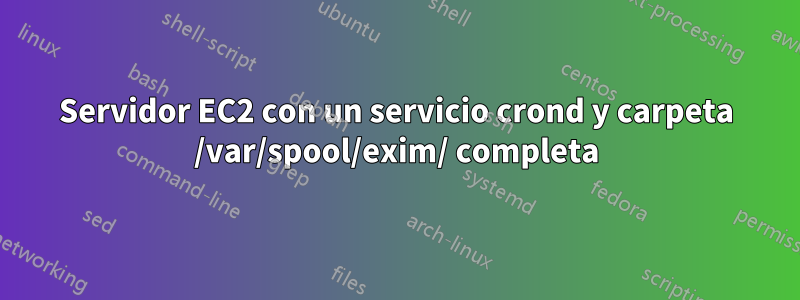 Servidor EC2 con un servicio crond y carpeta /var/spool/exim/ completa