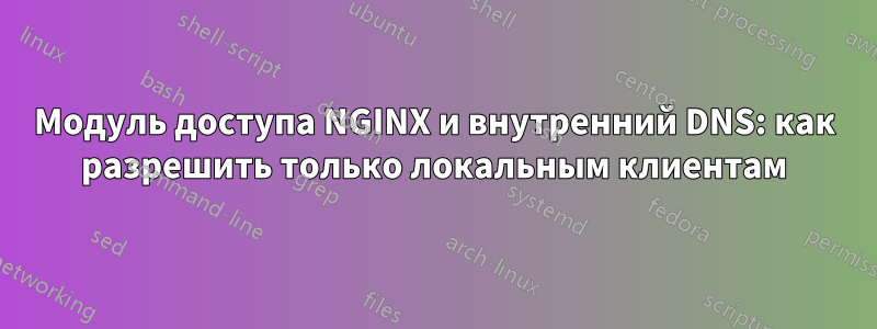 Модуль доступа NGINX и внутренний DNS: как разрешить только локальным клиентам