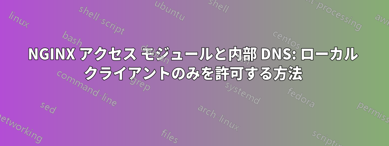 NGINX アクセス モジュールと内部 DNS: ローカル クライアントのみを許可する方法