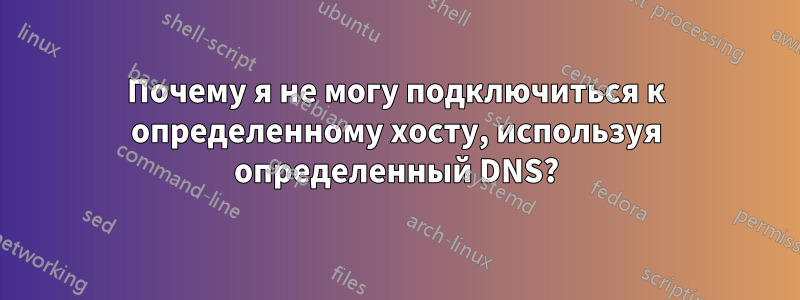 Почему я не могу подключиться к определенному хосту, используя определенный DNS?