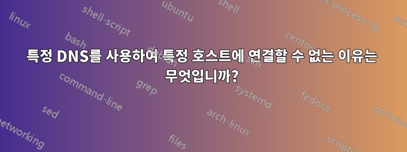 특정 DNS를 사용하여 특정 호스트에 연결할 수 없는 이유는 무엇입니까?