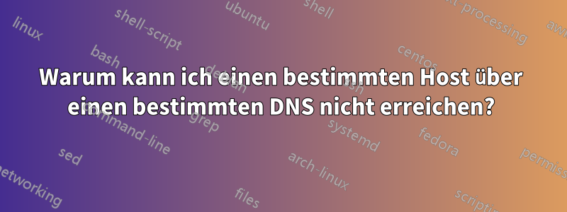 Warum kann ich einen bestimmten Host über einen bestimmten DNS nicht erreichen?