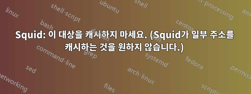 Squid: 이 대상을 캐시하지 마세요. (Squid가 일부 주소를 캐시하는 것을 원하지 않습니다.)