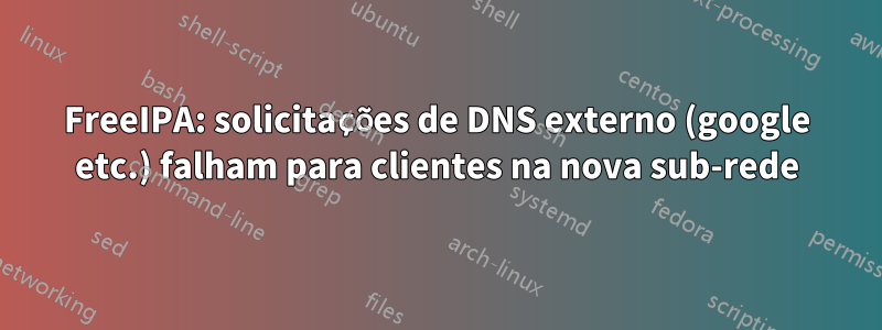 FreeIPA: solicitações de DNS externo (google etc.) falham para clientes na nova sub-rede