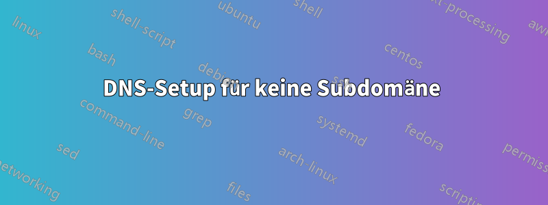 DNS-Setup für keine Subdomäne
