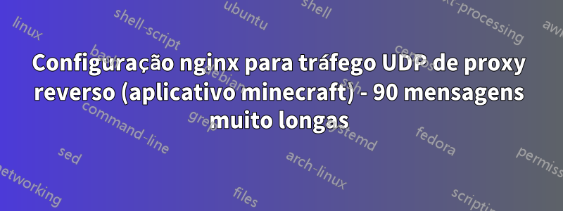 Configuração nginx para tráfego UDP de proxy reverso (aplicativo minecraft) - 90 mensagens muito longas