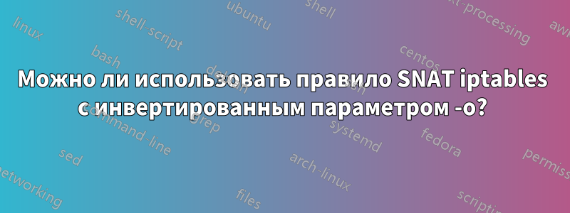 Можно ли использовать правило SNAT iptables с инвертированным параметром -o?