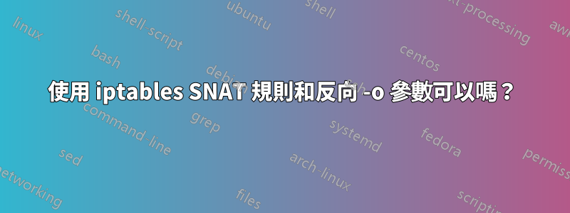 使用 iptables SNAT 規則和反向​​ -o 參數可以嗎？