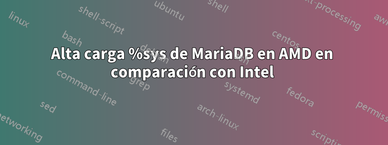 Alta carga %sys de MariaDB en AMD en comparación con Intel