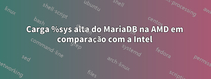 Carga %sys alta do MariaDB na AMD em comparação com a Intel